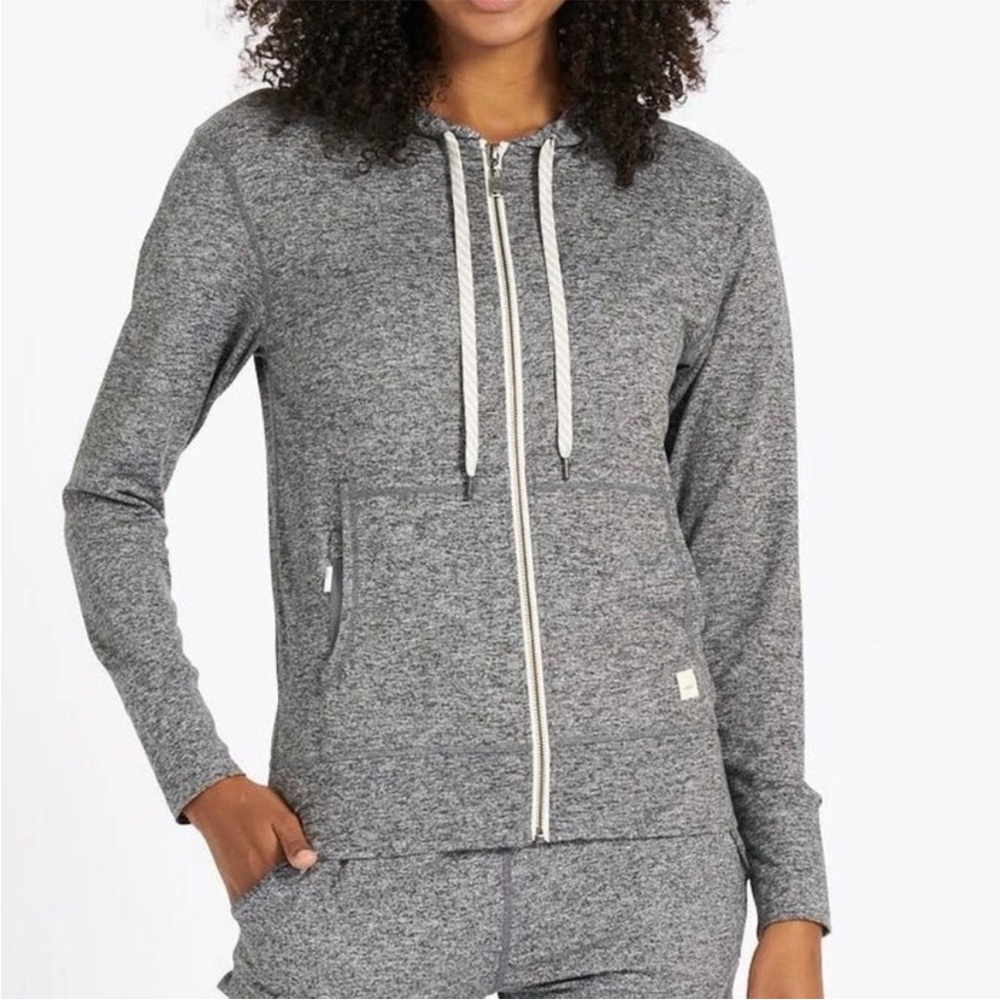 Vuori Heathered Gray Full-Zip Hoodie